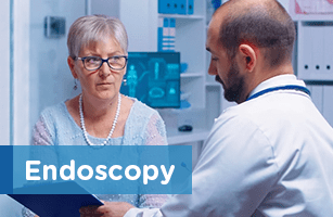 Patient doing endoscopy