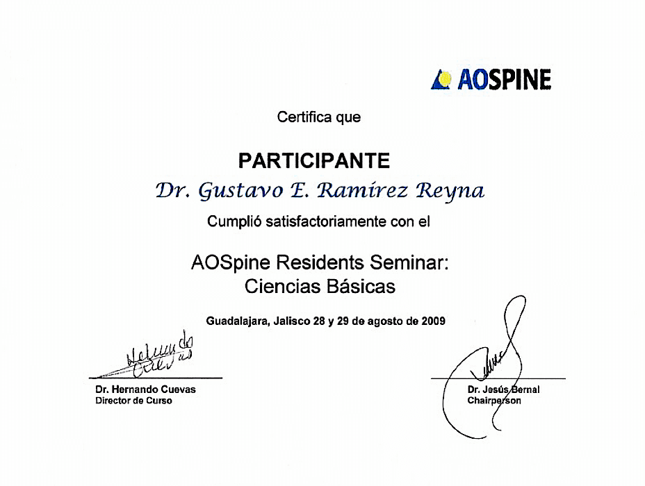 Ajijic orthopedist doctor certificate