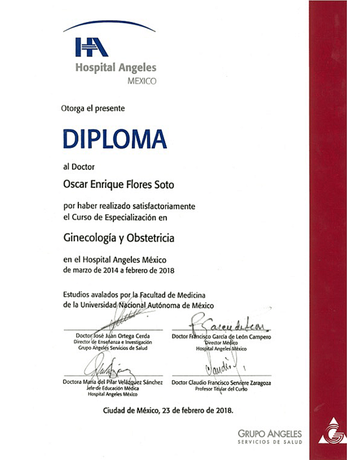 Cancun Fertility doctor certificate
