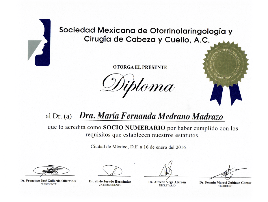 Cancun ENT certificate