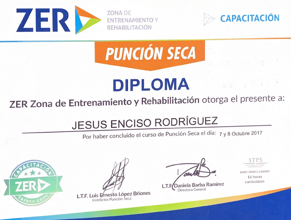 Ciudad Juarez physiotherapist doctor certificate