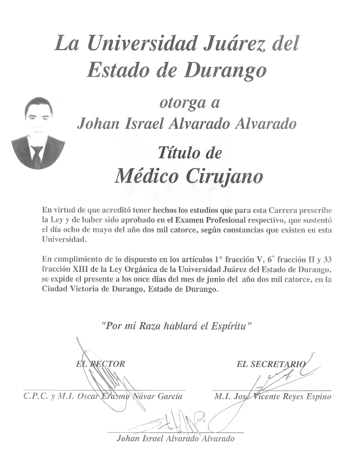 Ciudad Juarez Urologist doctor certificate