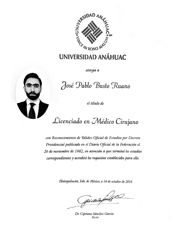 Estado de Mexico ENT certificate