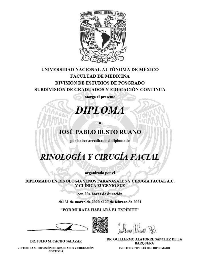 Estado de Mexico ENT certificate