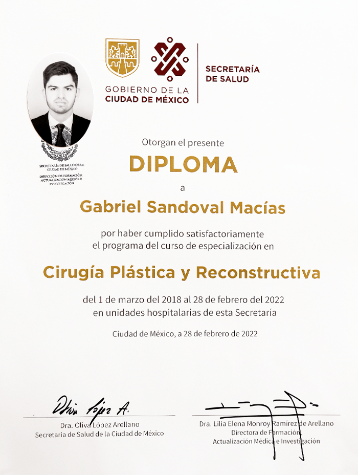 Ensenada plastic surgeon doctor certificate
