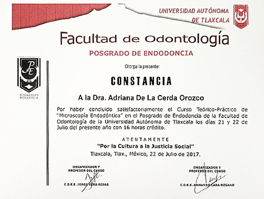Ensenada dentist certificate