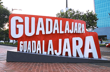 Letter sign with Guadalajara name