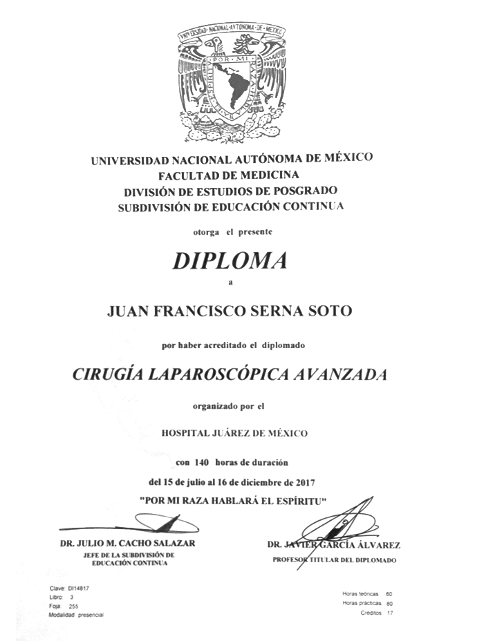 Hermosillo bariatric doctor certificate