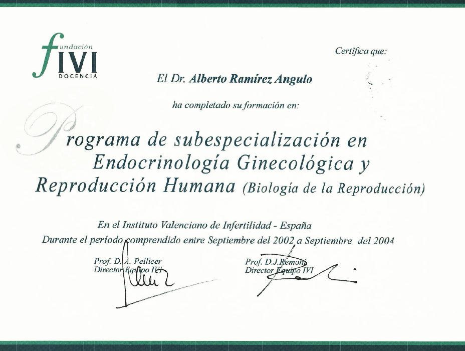 Hermosillo Fertility doctor certificate
