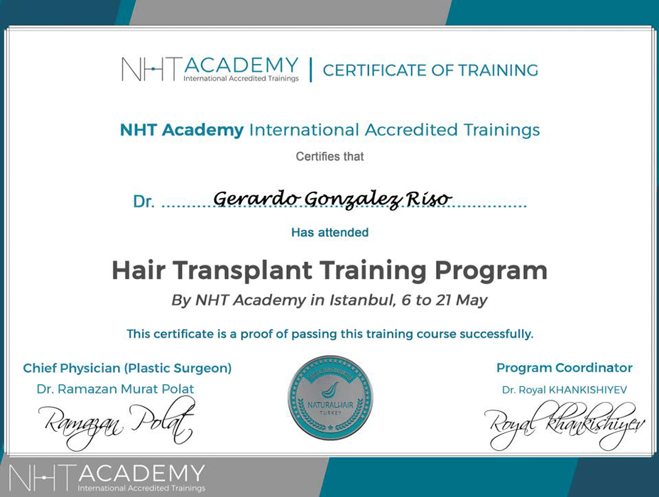 Merida Hair transplant doctor certificate