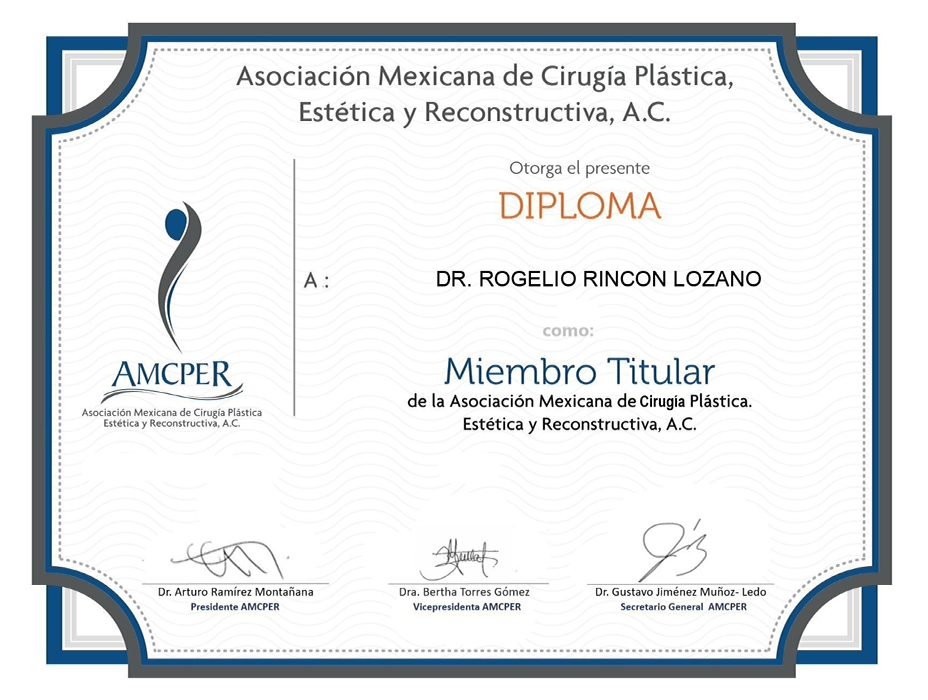 Mexico City plastic surgery doctor certificate