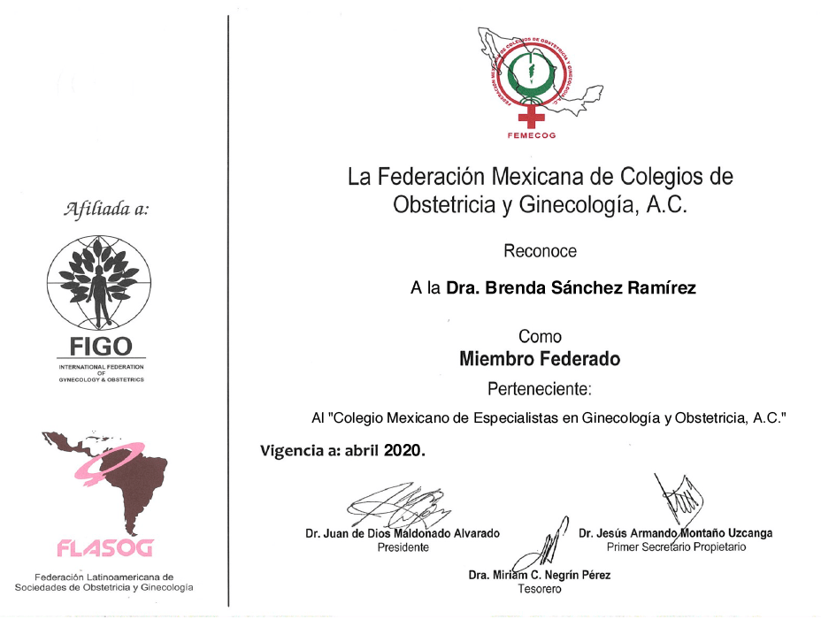 Mexico City Fertility doctor certificate