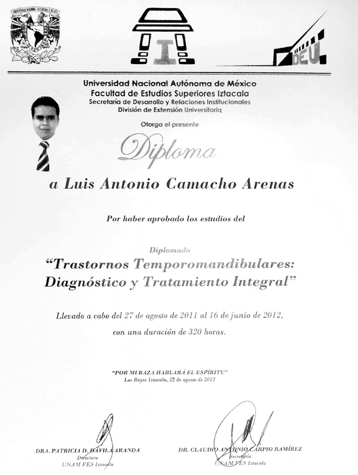 Mexico City dentist certificate
