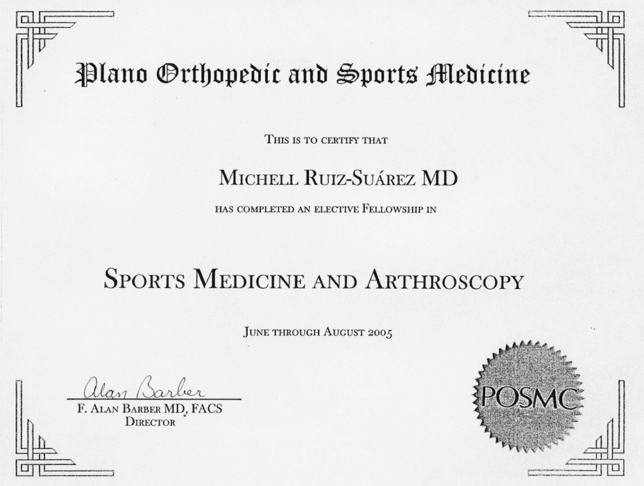 Mexico City orthopedist doctor certificate