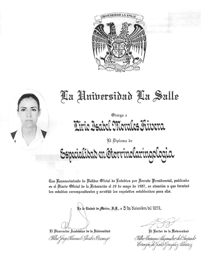 Mexico City ENT certificate