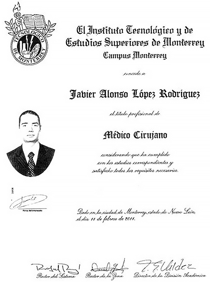 Monterrey Urologist doctor certificate