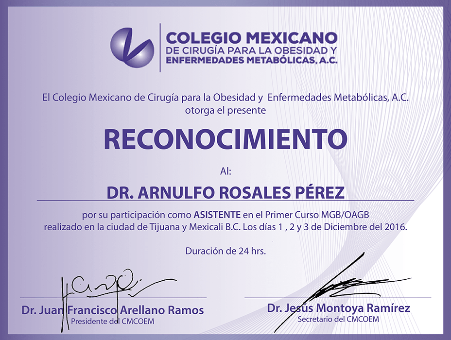 Piedras Negras bariatric doctor certificate