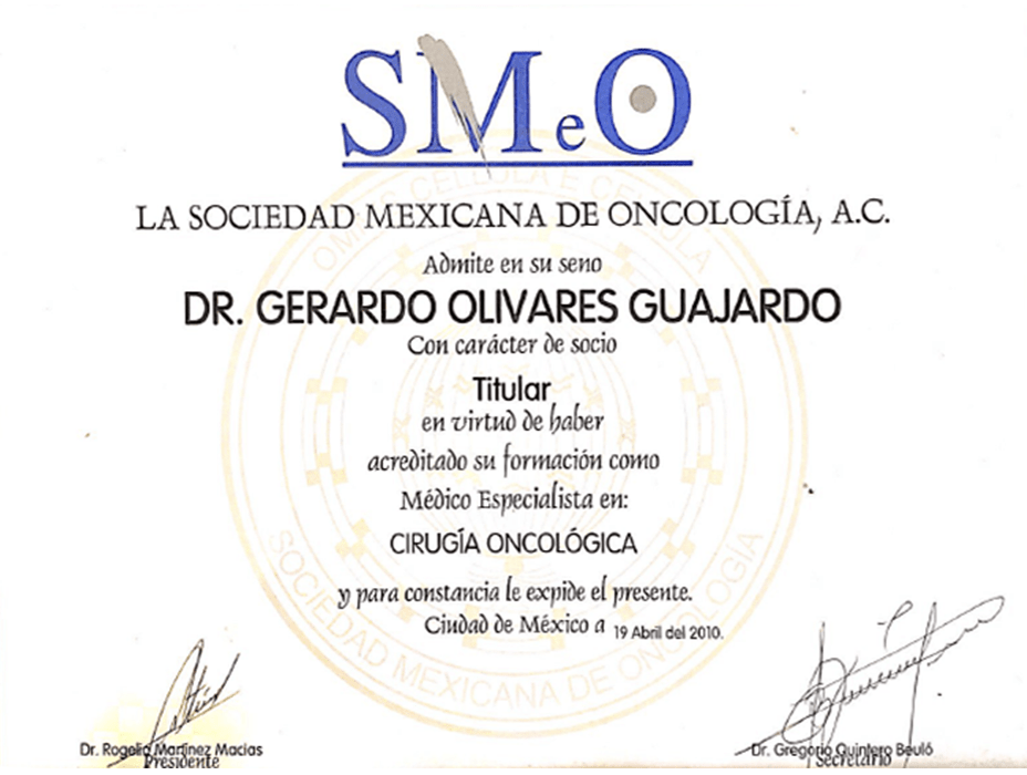 Piedras Negras Oncologist doctor certificate