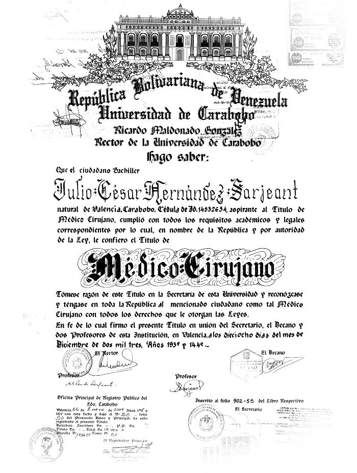 Playa del Carmen Urologist doctor certificate