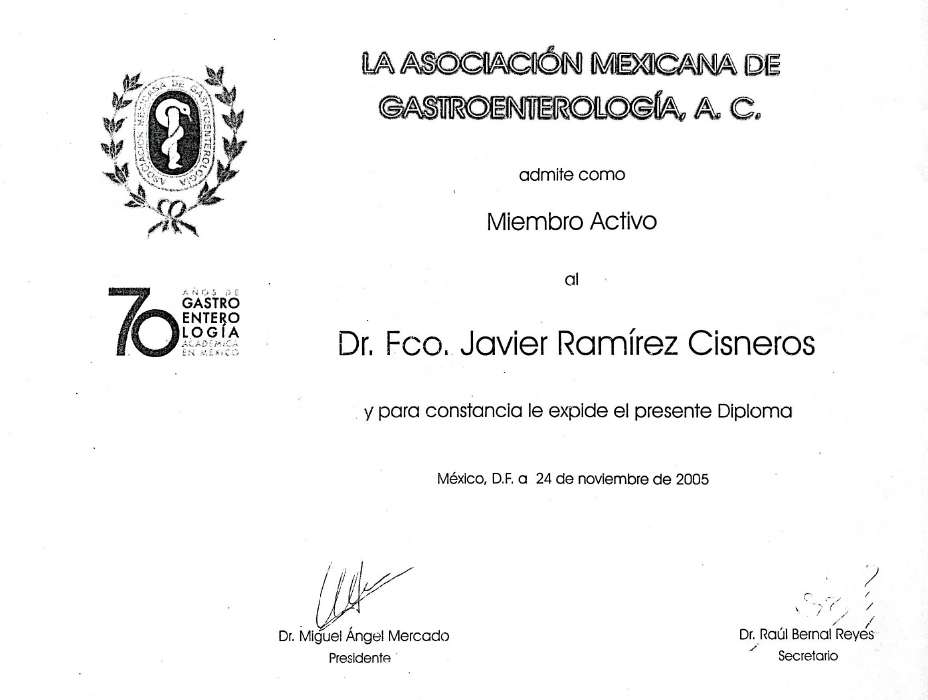 Puebla endoscopist doctor certificate