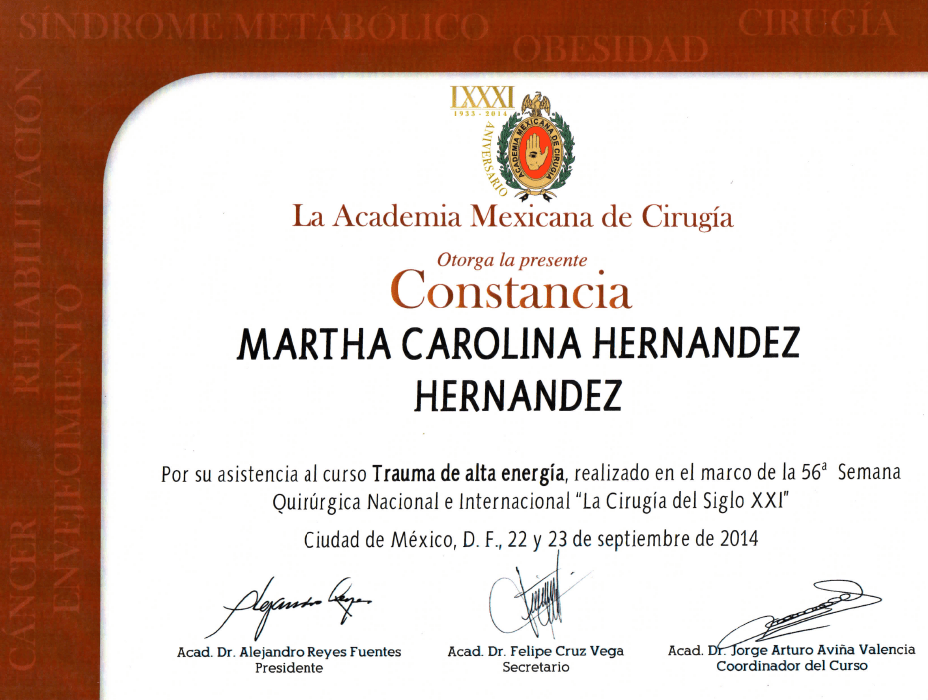 Puebla orthopedist doctor certificate
