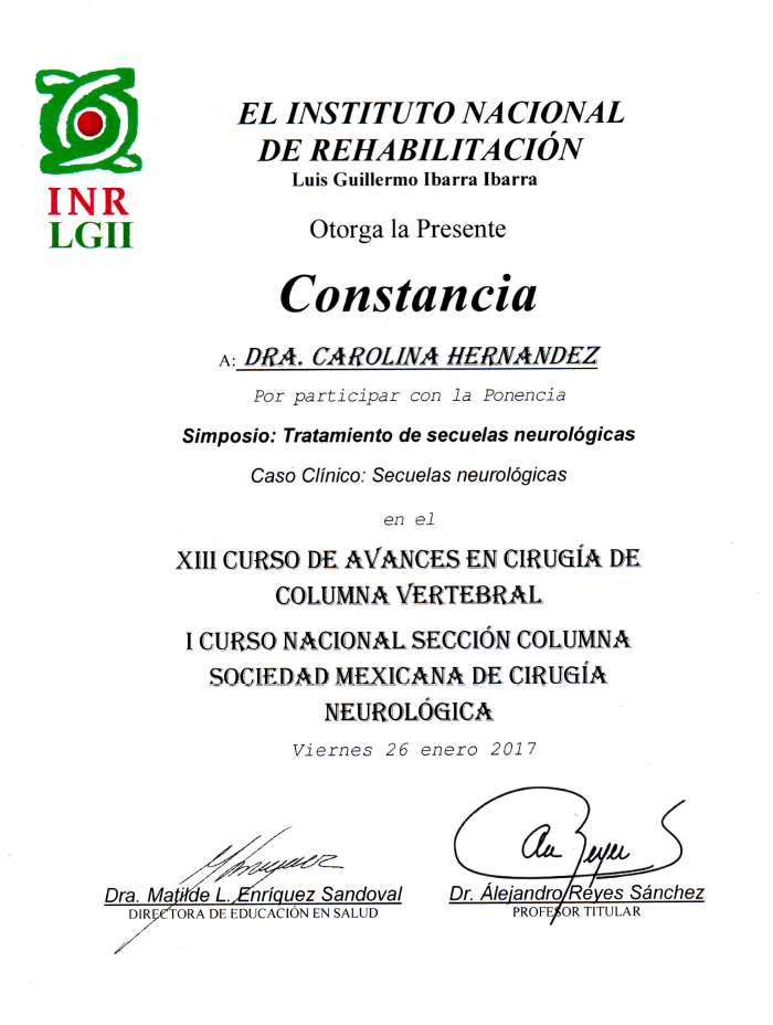 Puebla orthopedist doctor certificate