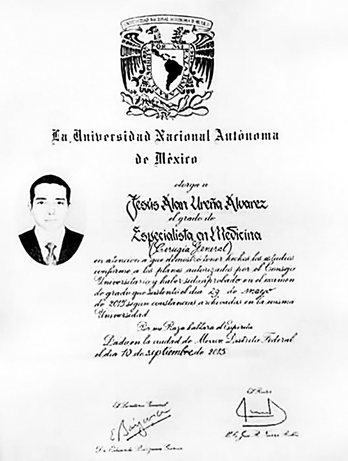 Reynosa endoscopist doctor certificate