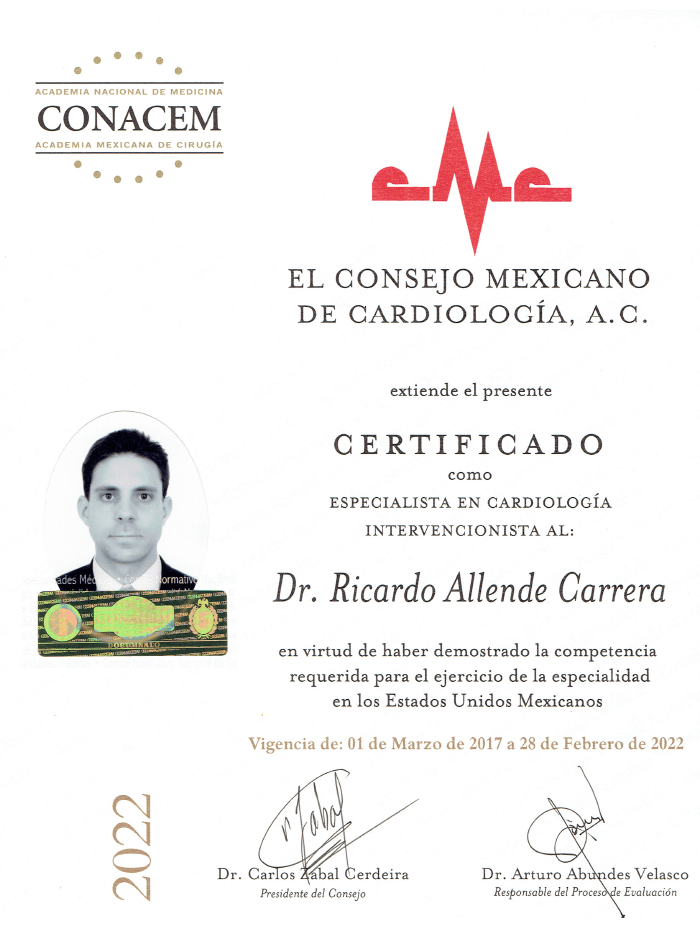 San Luis Potosi Urologist doctor certificate