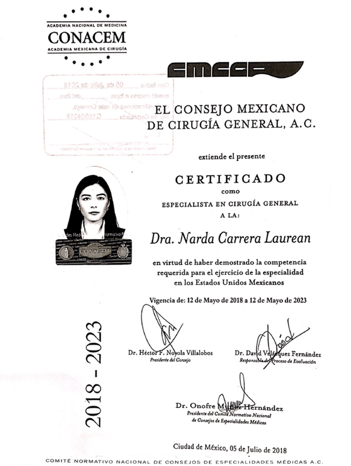 Tijuana bariatric doctor certificate