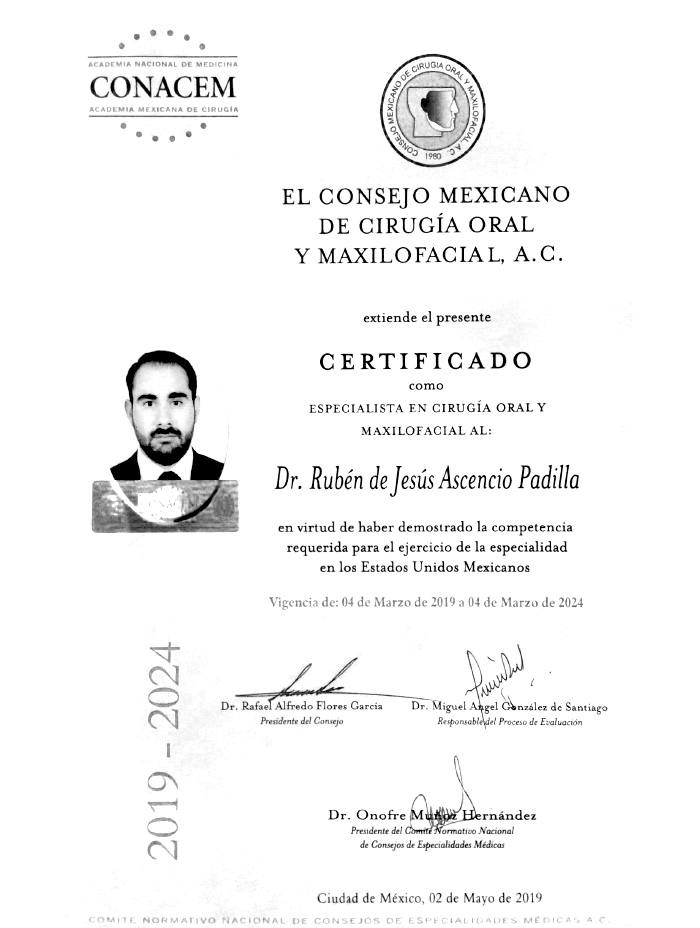 Tijuana ENT certificate