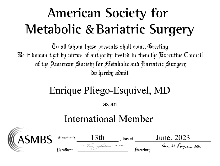 Toluca bariatric doctor certificate