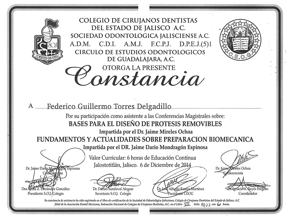 Vallarta dentist doctor certificate